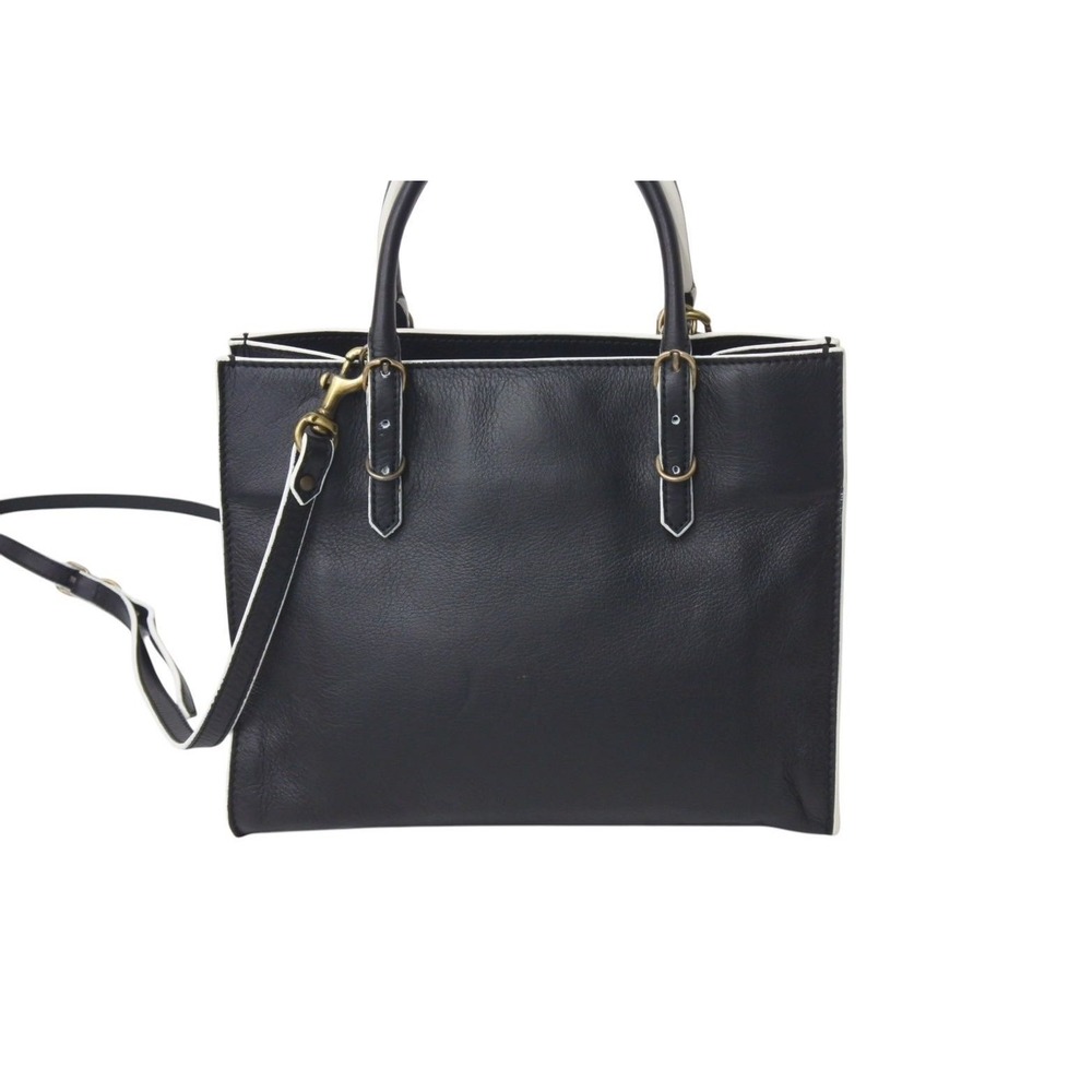 BALENCIAGA Paper Handbag Black White Leather Shoulder Strap - Picture 3 of 10